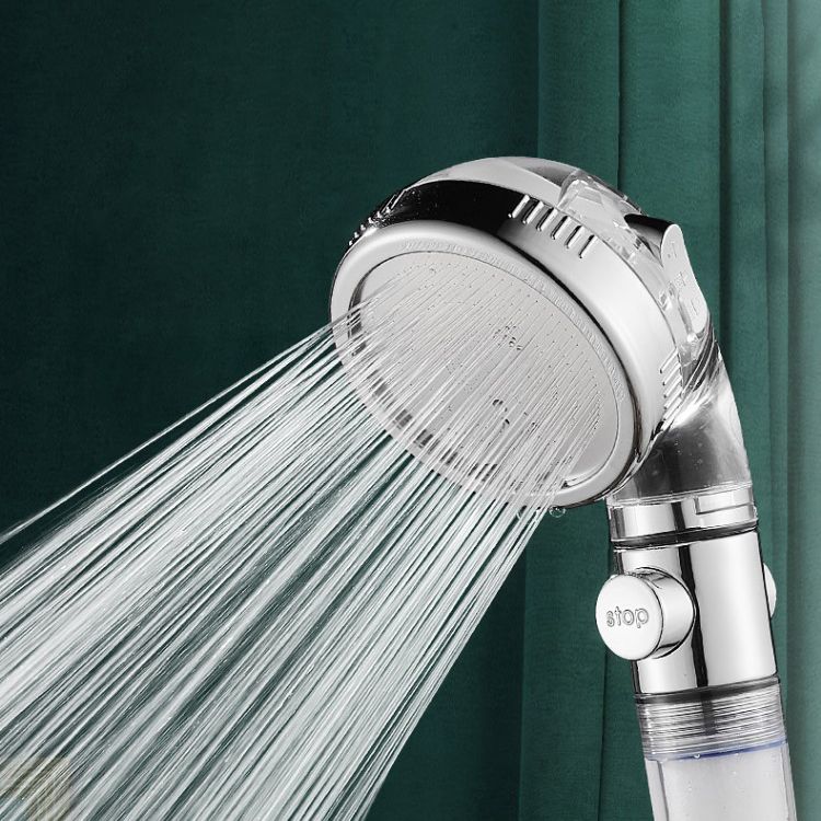 Modern Handheld Shower Head Round Filter Ball Spray Head in Silver