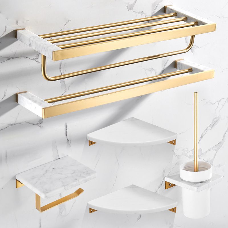 Marble & Brass Bathroom Accessories Set Golden Bathroom Accessories Kit