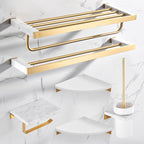 Marble & Brass Bathroom Accessories Set Golden Bathroom Accessories Kit