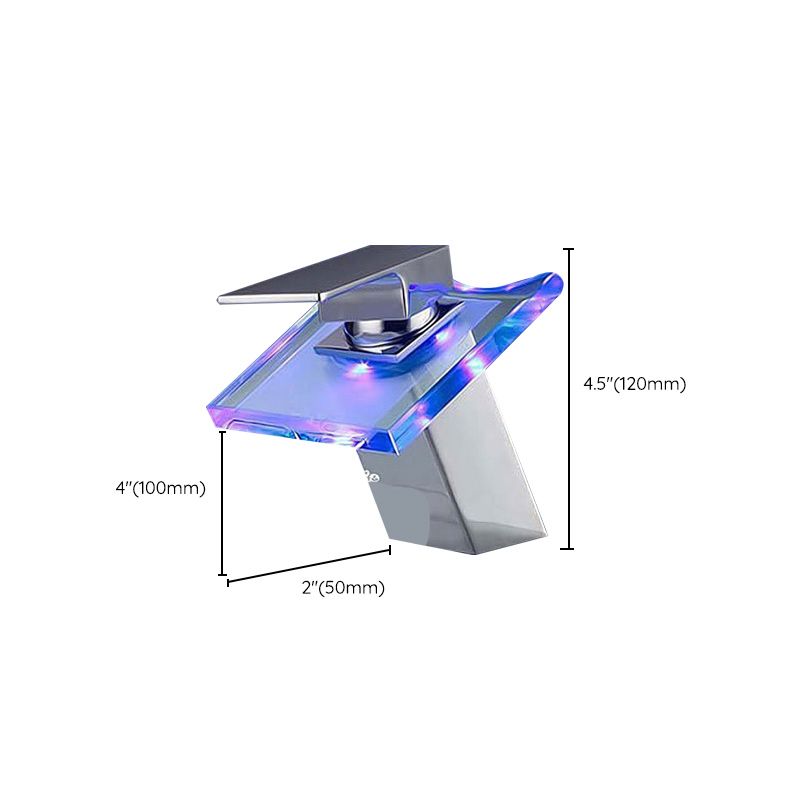 1-Handle Basin Mixer 1-Hole Copper Sink Tap with LED Lighting