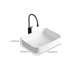 Modern Vessel Sink Porcelain Rectangular Vessel Sink (Not Including Faucet)