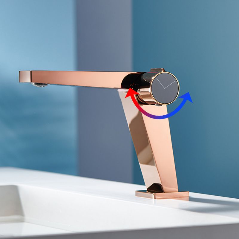 Modern Bathroom Sink Faucet Brass Knob Handle Low Arc Basin Faucet