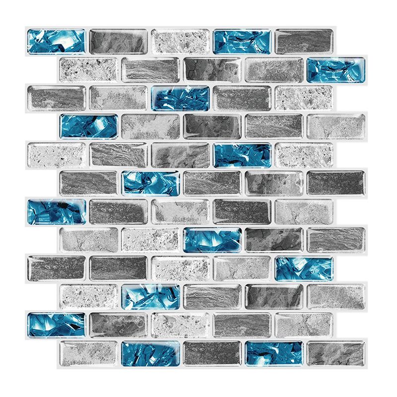 Peel and Stick Wall Tile Water Repellent Rectangle PVC Peel & Stick Subway Tile