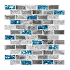 Peel and Stick Wall Tile Water Repellent Rectangle PVC Peel & Stick Subway Tile