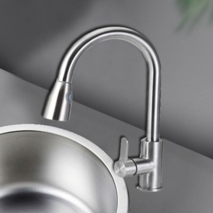 Round Stainless Steel Sink Built-in Sink with Basket Strainer