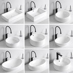 Modern Vessel Sink Porcelain Rectangular Vessel Sink (Not Including Faucet)