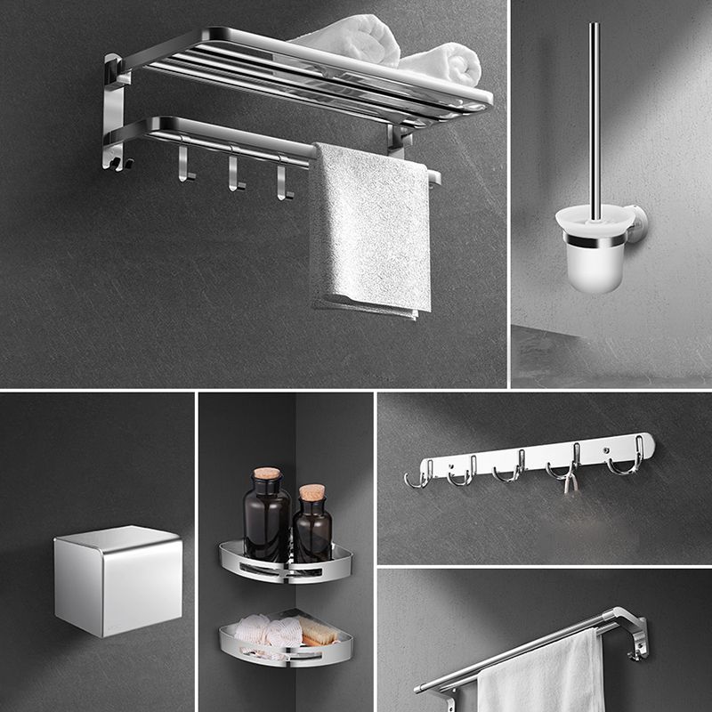 Modern Silver Bathroom Fixtures Set Metal Bathroom Accessories Kit