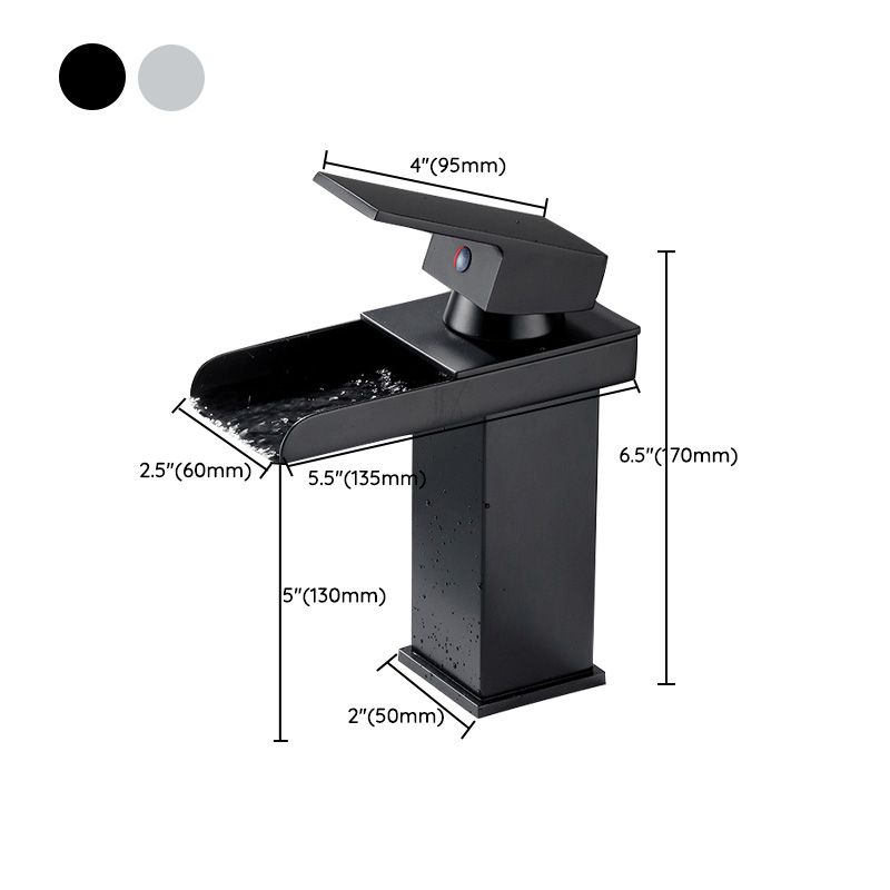 Basin faucet lever handle waterfall outlet bathroom fixture