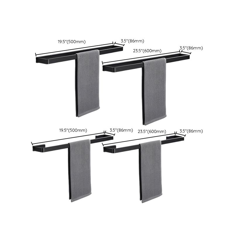 Matt Black 5-piece modern bathroom accessory as a single item or as a set with towel bar