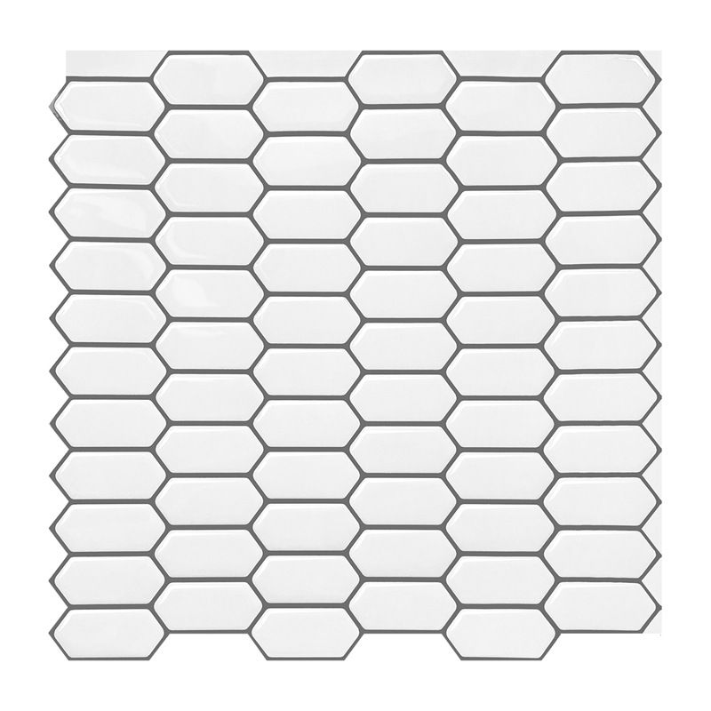 Modern Peel & Stick Field Tile PVC Hexagon Mosaic Tile Peel and Stick Back Wall