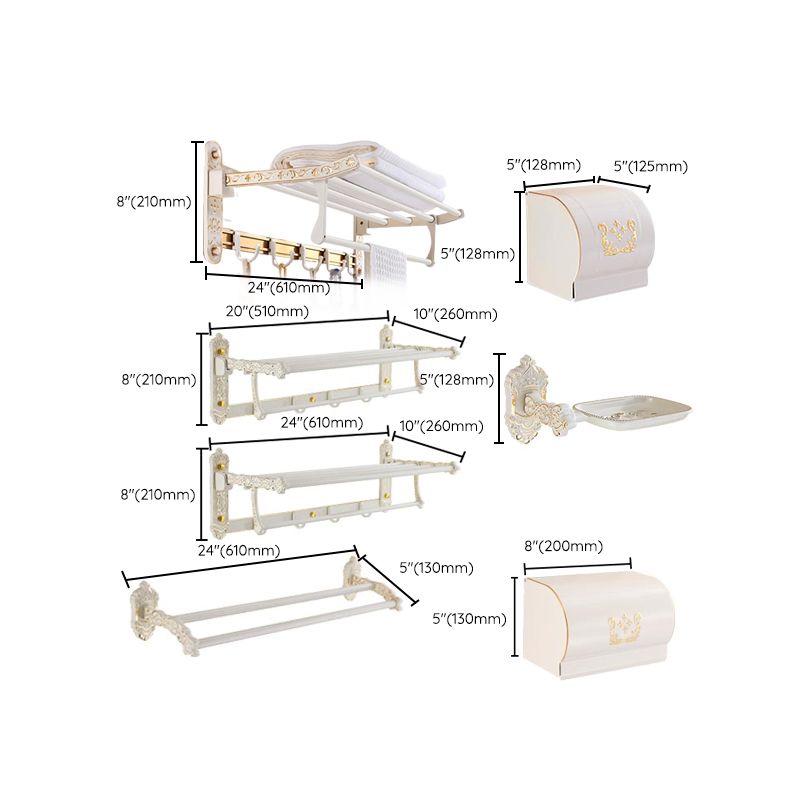 Traditional Metal Bathroom Accessory Hardware Set with Paper Holder