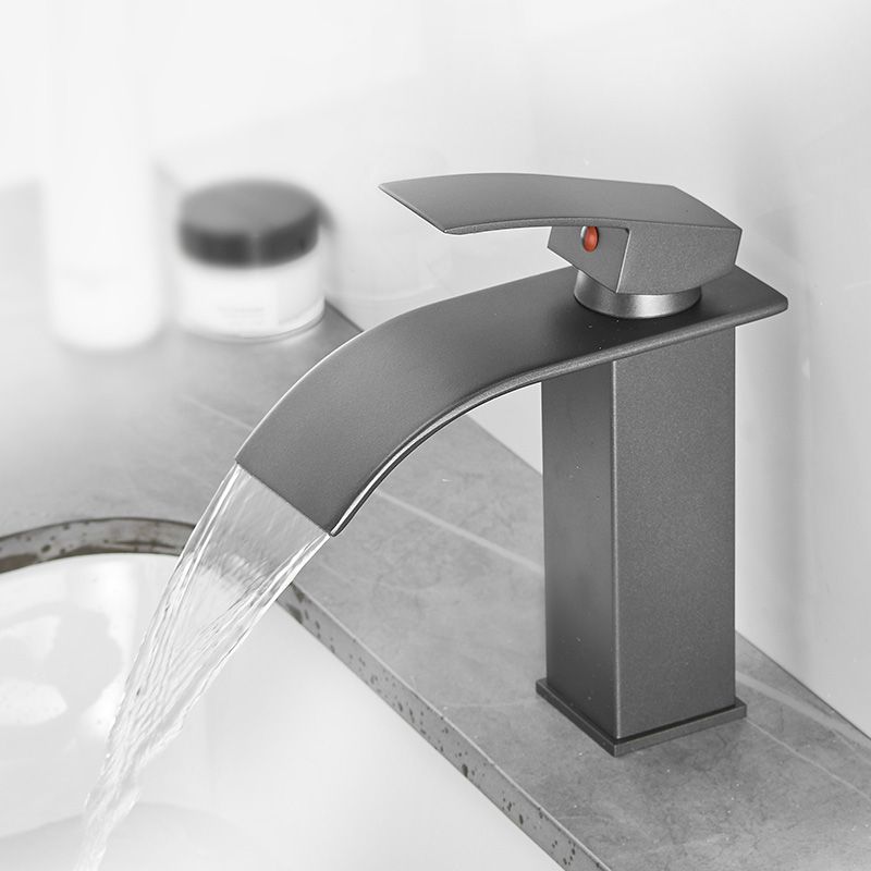 Modern Bathtub Faucet Waterfall Spout Lever Handle Brass Sink Faucet