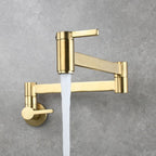1-handle brushed nickel widespread faucet 1 hole wall-mounted bathroom faucet with brass