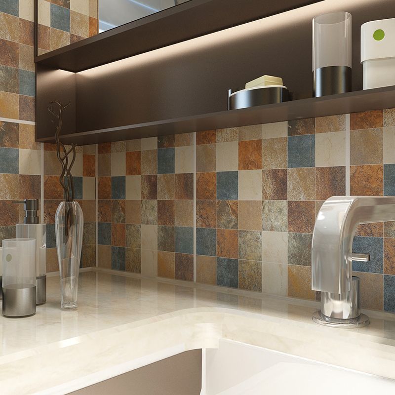 Peel & Stick Tiles Square Stain Resistant Plastic Peel and Stick Tiles for Kitchen 20 Pack
