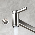 1-handle brushed nickel widespread faucet 1 hole wall-mounted bathroom faucet with brass