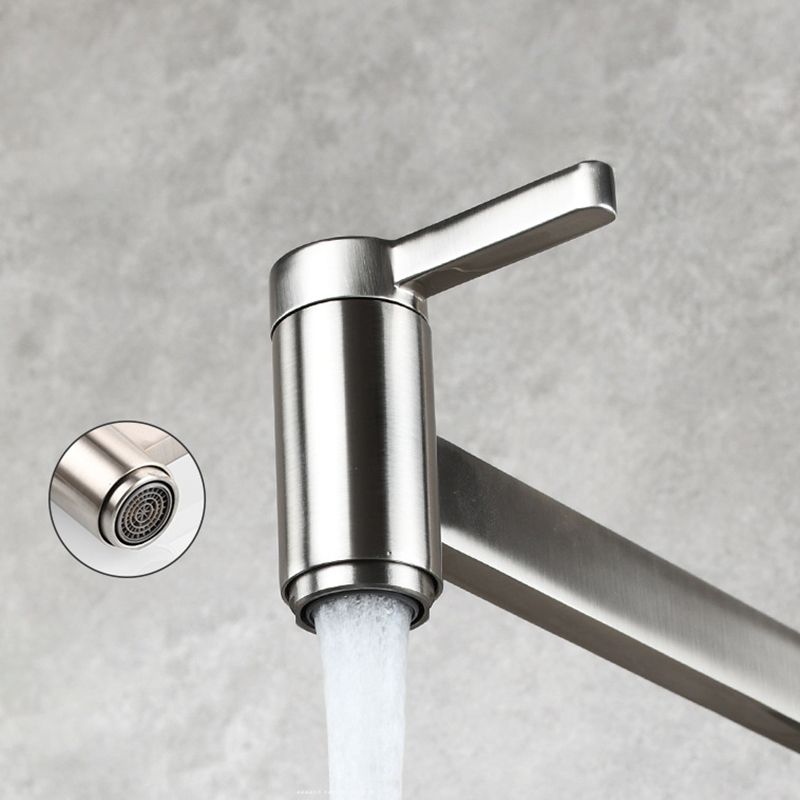 1-handle brushed nickel widespread faucet 1 hole wall-mounted bathroom faucet with brass