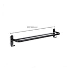 Contemporary Bathroom Accessory Set Black Surface Bathrobe Hook/Towel Ring Bar