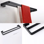 Black Bathroom Accessories Hardware Set with Towel Rail and Bath Shelf