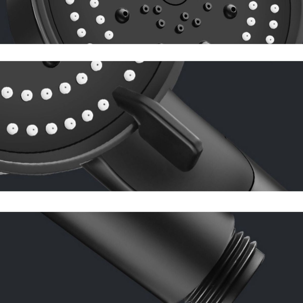 Round Hand Shower Adjustable Spray Pattern Wall Mounted Shower Head