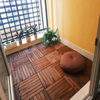 Farmhouse Square Tile Floor Brown Pine Wood for Patio Garden
