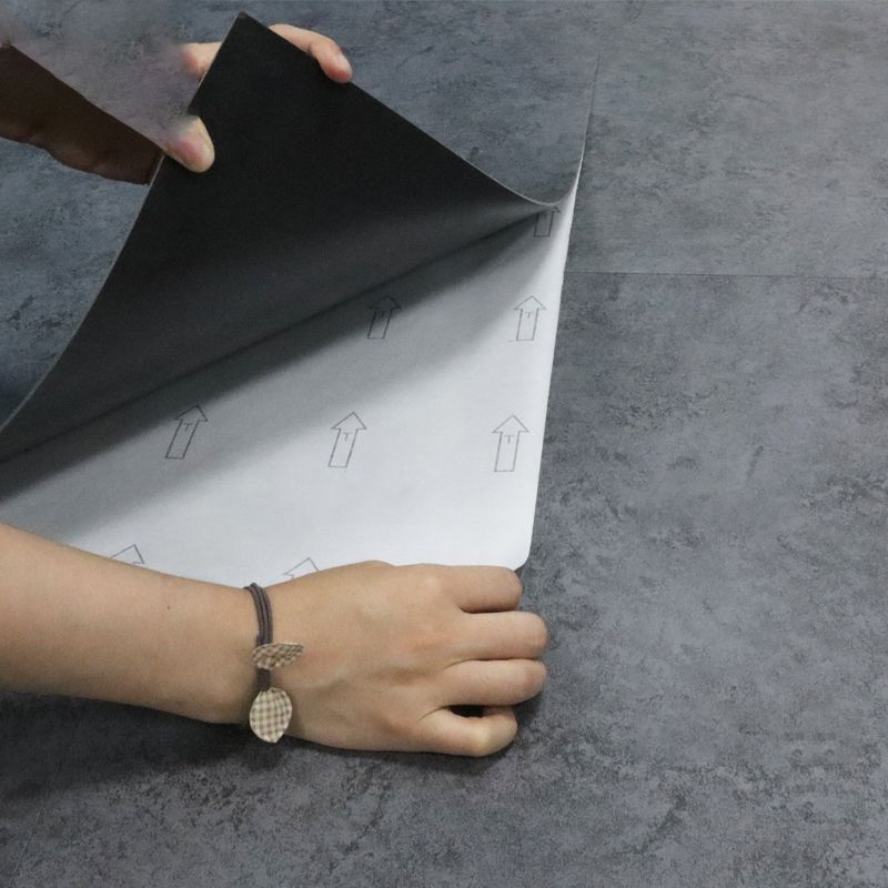 Classic Style Square PVC Flooring Self-Adhesive Stone Look Smooth PVC Flooring