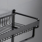 Black / Silver Bathroom Accessories Aluminum Hardware Set Bathroom Shelf