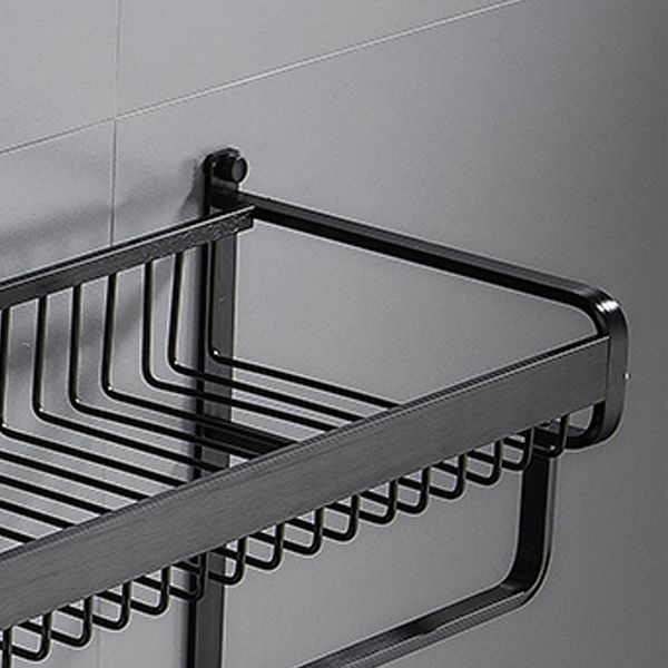 Black / Silver Bathroom Accessories Aluminum Hardware Set Bathroom Shelf