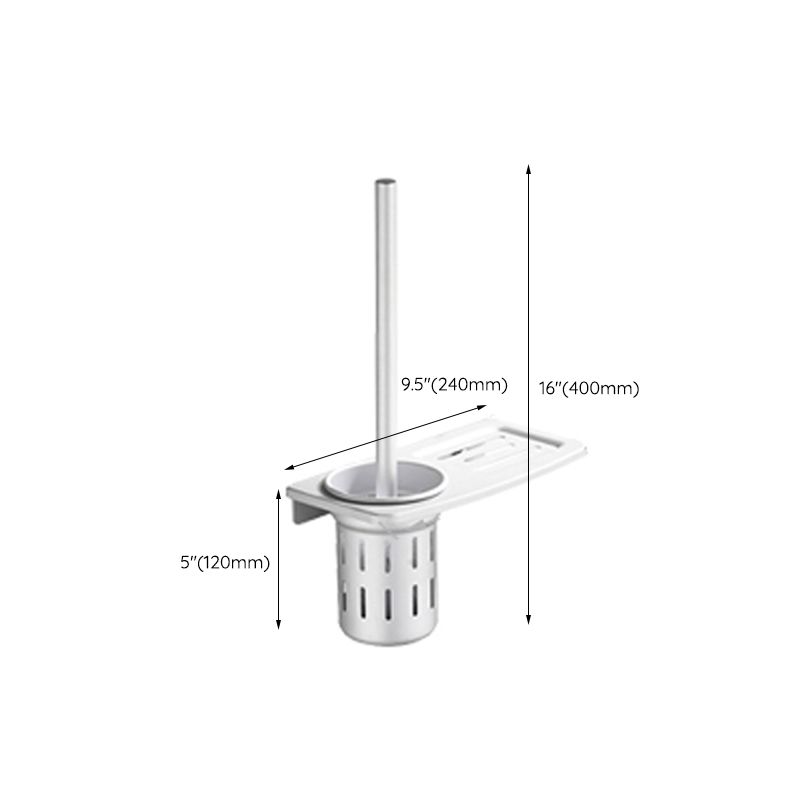 Silver Modern Bathroom Accessory Set with Bath Shelf/Towel Rack & Bathrobe Hook