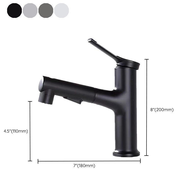 Contemporary Sink Faucet Plian Low Arc Center-Set Bathroom Faucet