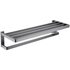 Gray 5-piece modern bathroom accessory set made of stainless steel