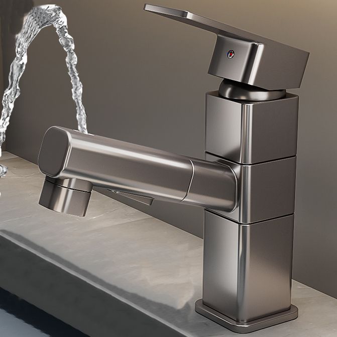 Contemporary bathroom sink faucet single-handle swivel spout sink faucet