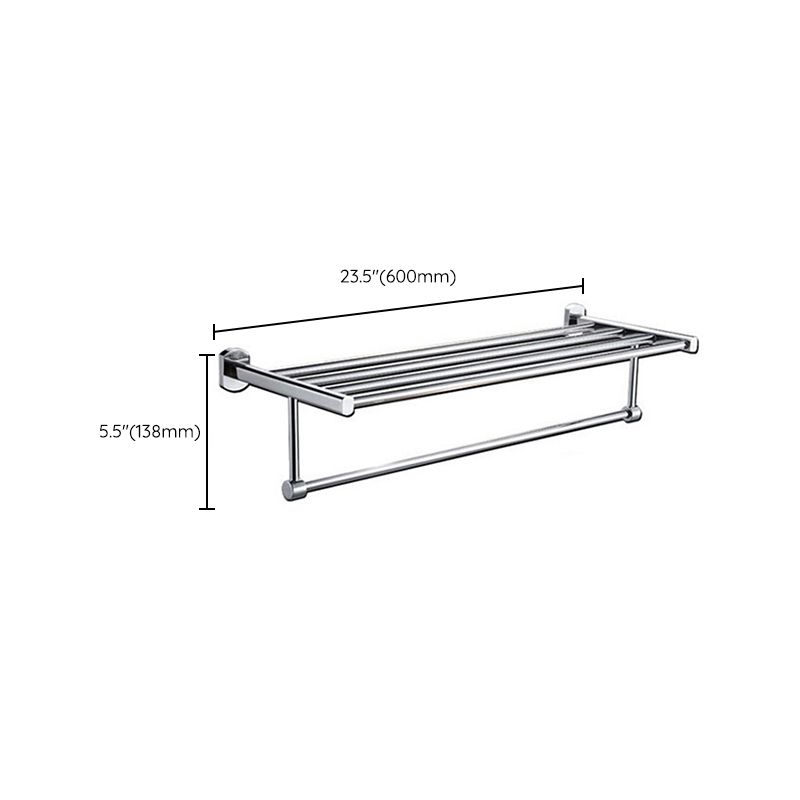 Polished Chrome Modern Bathroom Accessory Set Silver Towel Holder/Bath Shelf