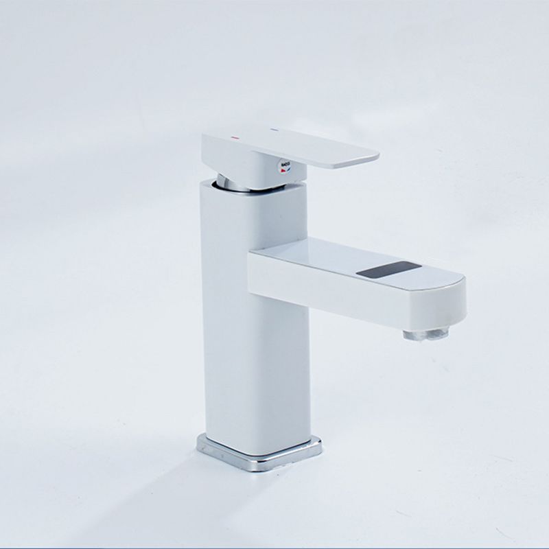 Contemporary sink faucet Digital display Monochrome Low arch basin Bathroom sink
