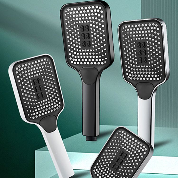 Modern Rectangular Hand Shower in Black 3 Spray Wall Mounted Hand Shower