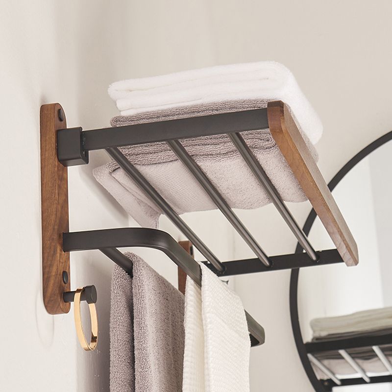 Modern Bathroom Accessory Set Aluminum & Wood Bathroom Fittings Set