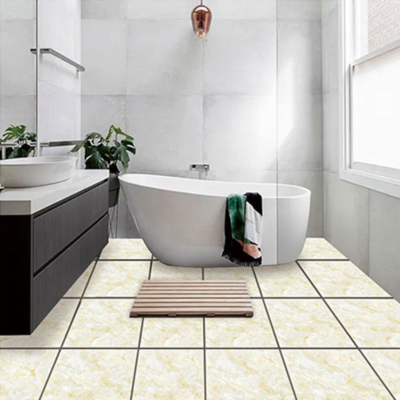 Modern PVC Peel and Stick Tile Floor Marble Look Mold Resistant Vinyl Tiles