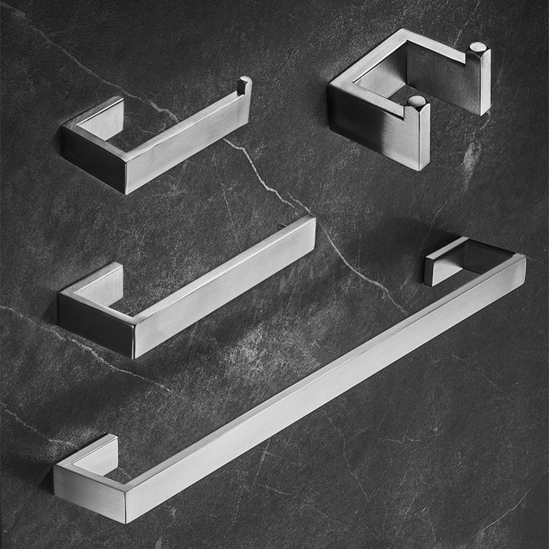 Stainless Steel Bathroom Set 4-Piece Modern Style Simple Bathroom Accessory Set