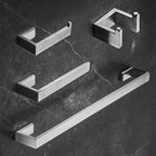 Stainless Steel Bathroom Set 4-Piece Modern Style Simple Bathroom Accessory Set