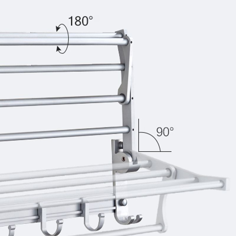 Silver Contemporary Bathroom Hardware Set Stainless Steel Aluminum Bathroom Set
