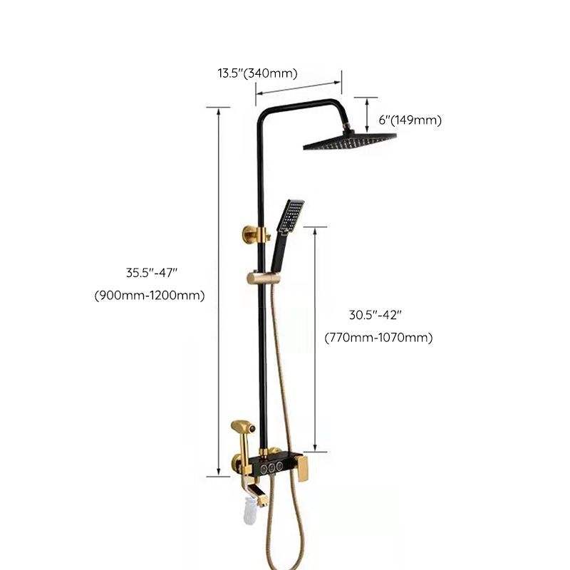 Modern adjustable swivel shower head metal shower fixture on the wall