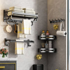 Modern black metal bath hardware set towel bar bathroom hardware set