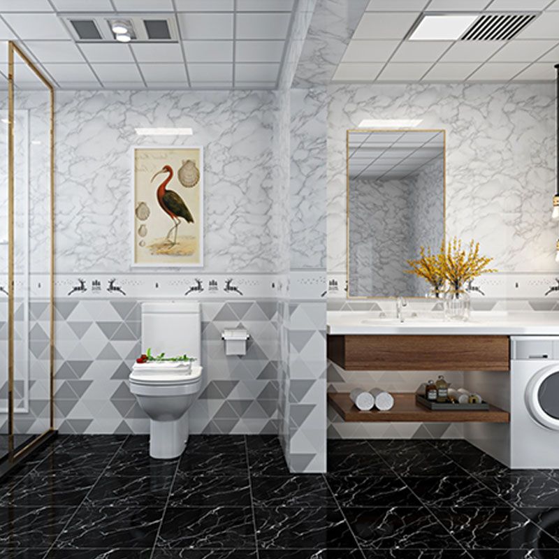 Modern Peel-and-Stick Tiles Plastic Single Tile Peel & Stick Mosaic Tile