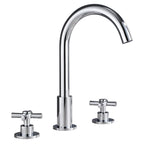 Goose Neck Bathroom Sink Faucet 2 Handles Hot and Cold Water Sink Faucet with Drain