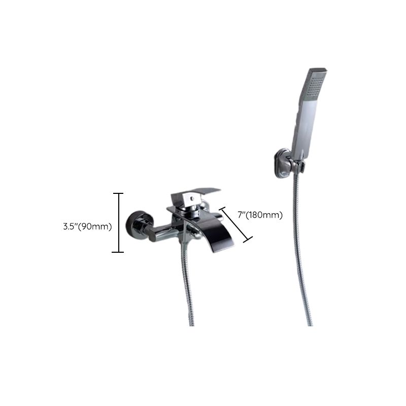 Bathroom Bathtub Pull-Out Wall-Mounted Hand Shower Fixed Bathtub Faucet