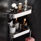 2-piece stainless steel bathroom accessory set 30 cm W triangular bathroom shelf