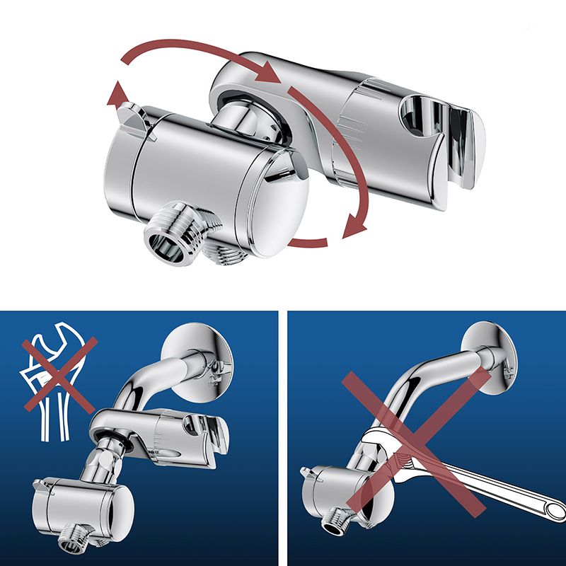 Contemporary Shower Combination Adjustable Shower Head Chrome Ceiling Mounted Round Shower Head