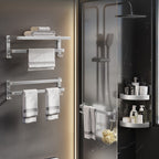 7-piece Bathroom Accessory Set Modern Aluminum Bathroom Set in Silver