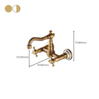Wall-mounted fitting Glam Style Bathroom tap with 2 handles