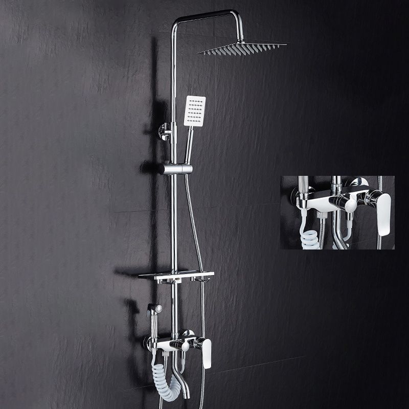 Modern adjustable water flow shower faucet shower arm shower system on the wall