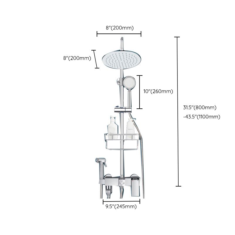 Modern Shower System Handle Lever Wall Mounted Spot Resist Copper Shower System